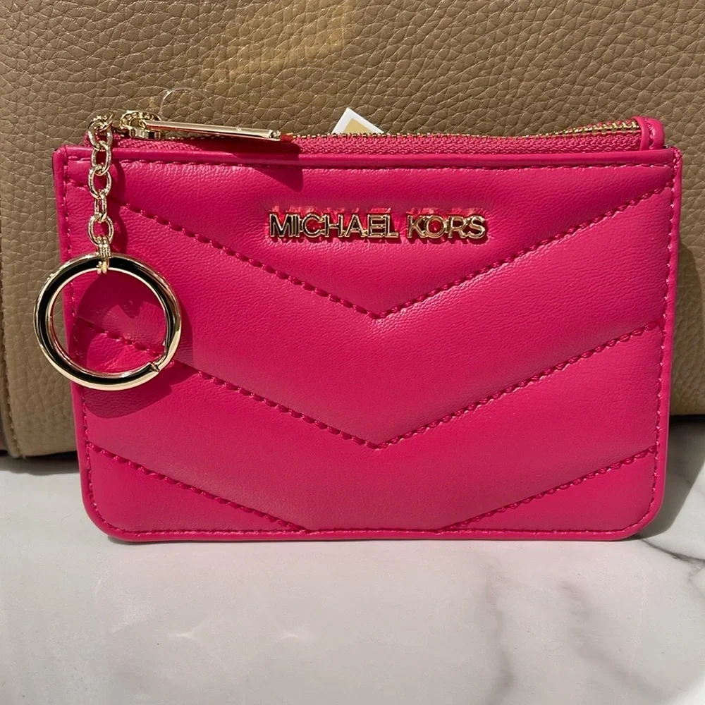 MICHAEL KORS
Jet Set Travel Small Top Zip Coin Pouch With ID 
Electric Pink 
NWT - Picture 5 of 16